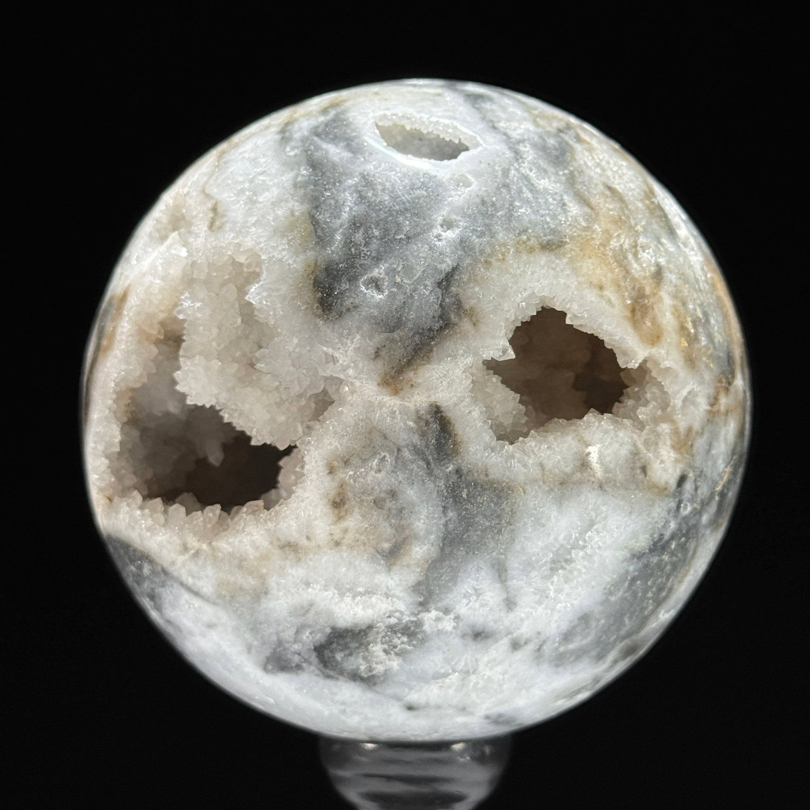 Wonderful set of 2 crystal spheres with stands - 3
