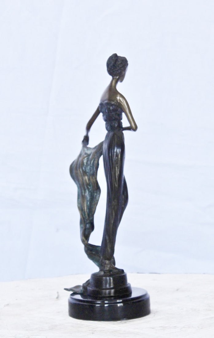 Young girl holding a sheer sheet in the wind - Size: 6"L x 4"W x 13"H. - 4