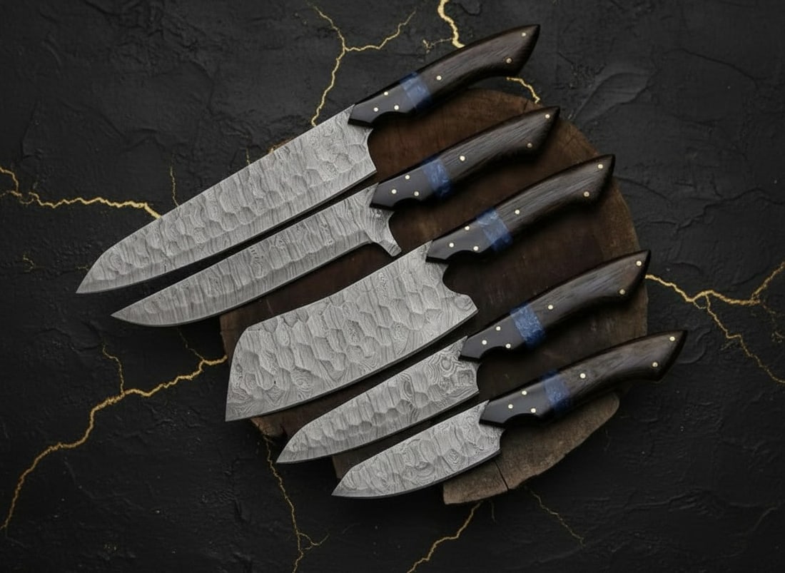 Hand Forged Damascus Steel Kitchen Knife Set Full Tang Chef Cutlery Handmade (1 of 2)