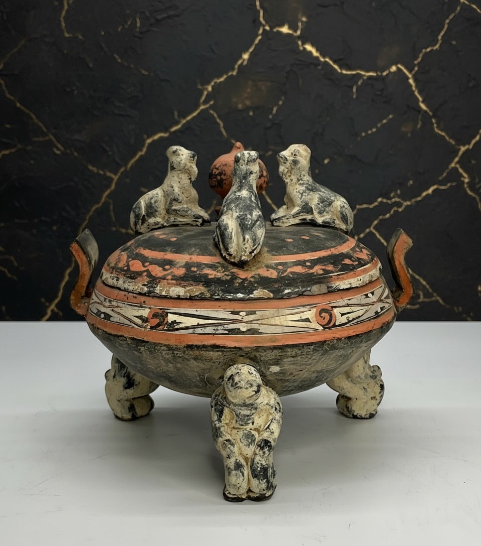 Antique Style Chinese Ceramic Three-Legged Ding Vessel Tripod Cauldron (1 of 9)