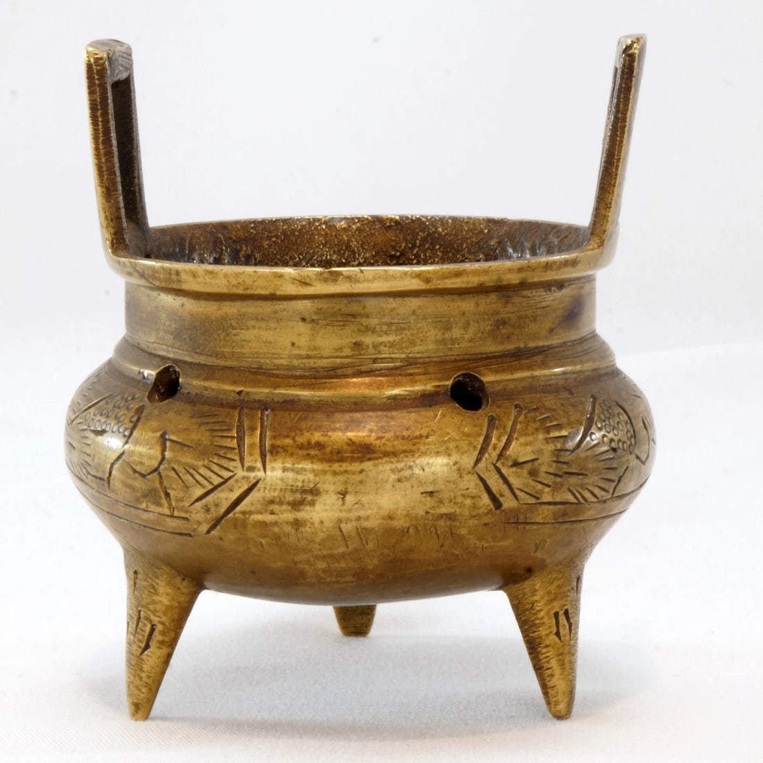 1920s Chinese Brass Censer, Saucers/Coasters - 4