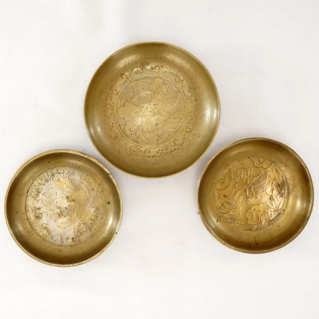 1920s Chinese Brass Censer, Saucers/Coasters - 8