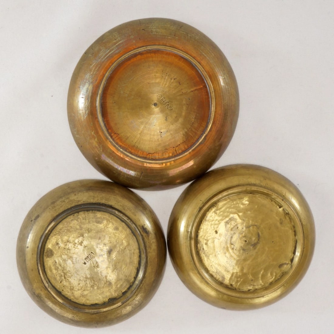 1920s Chinese Brass Censer, Saucers/Coasters - 9