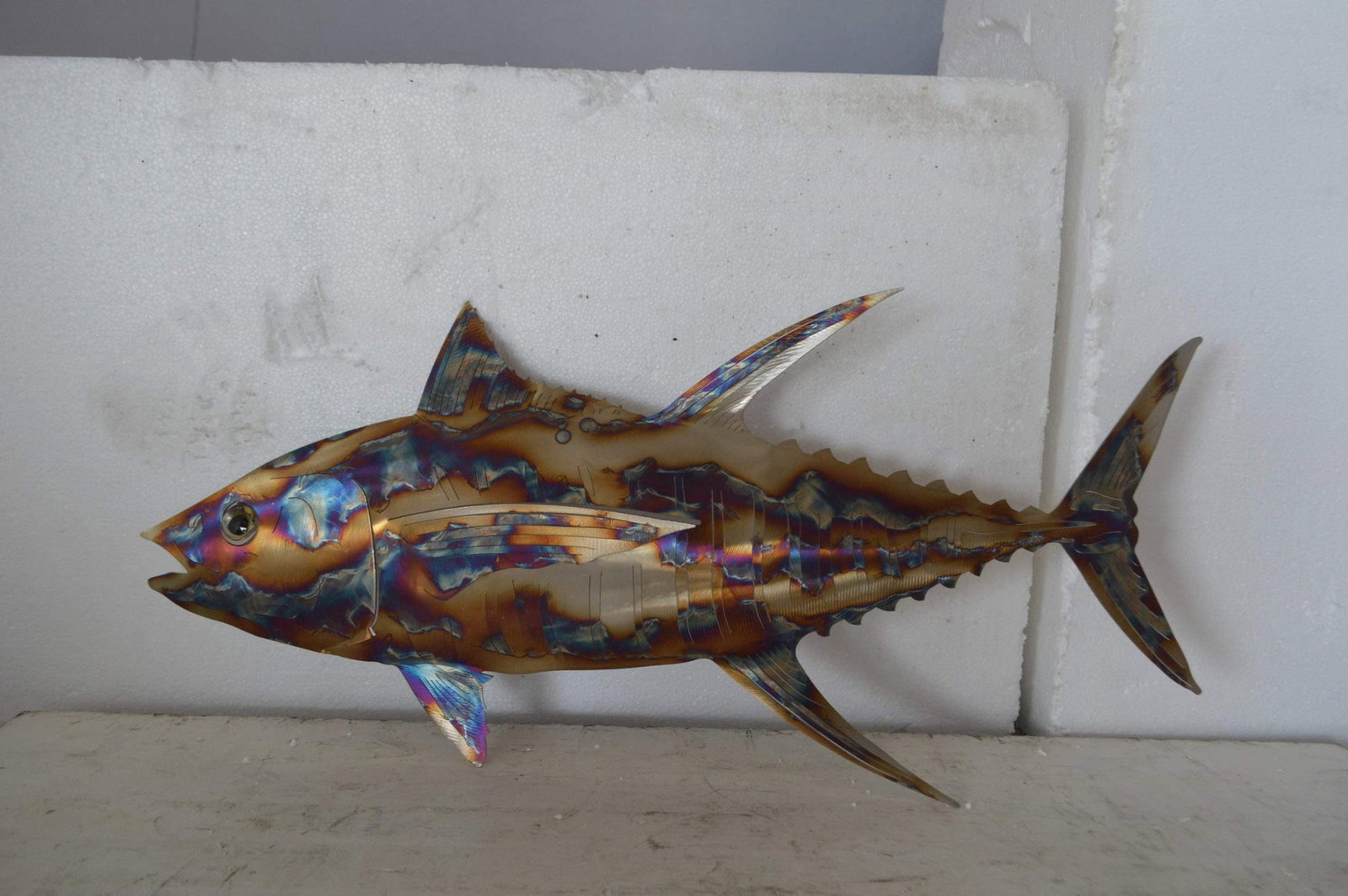 Jack fish laser cut steel wall mounted - Size: 25"L x 2"W x 12"H. - 5