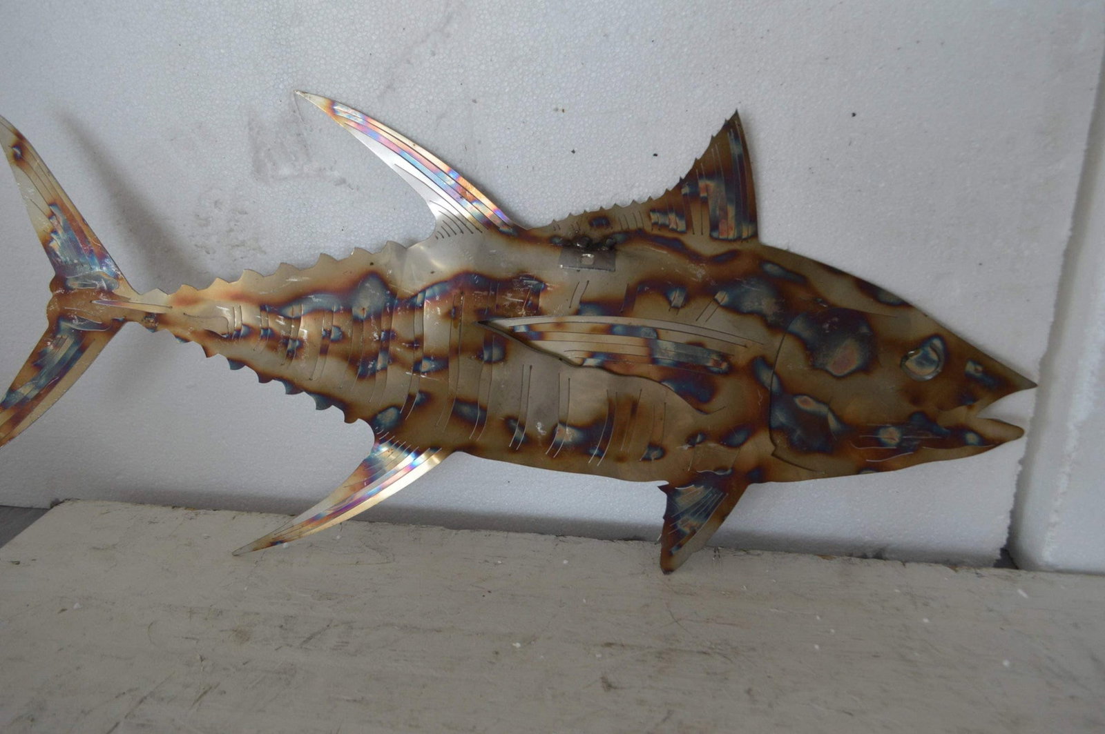 Jack fish laser cut steel wall mounted - Size: 25"L x 2"W x 12"H. - 8
