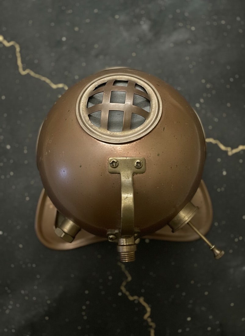 Antique Style Brass and Copper Deep Sea Diving Helmet Mini Desk Ornament - 3