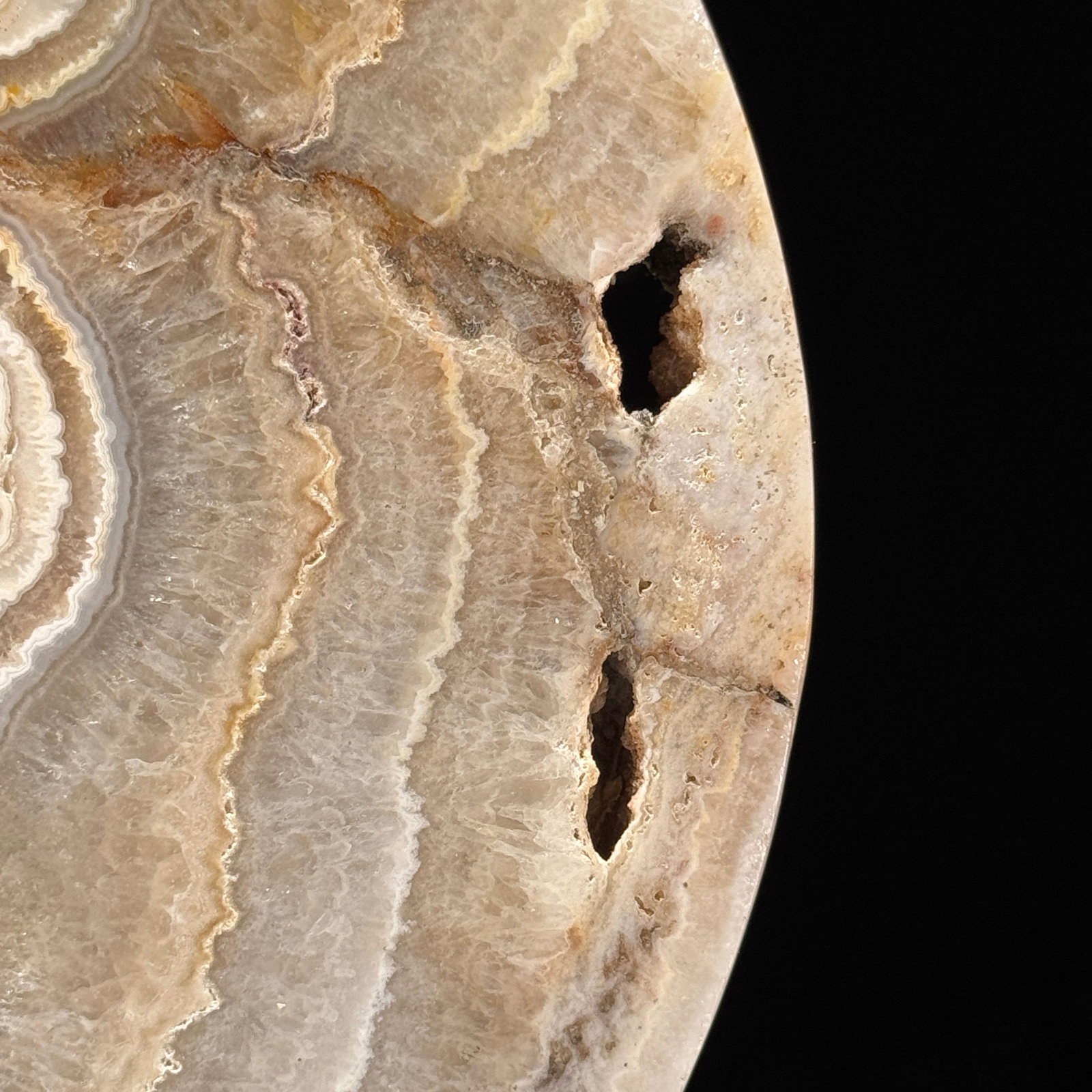 A beautiful crystalized lace agate moon on a custom stand - 10