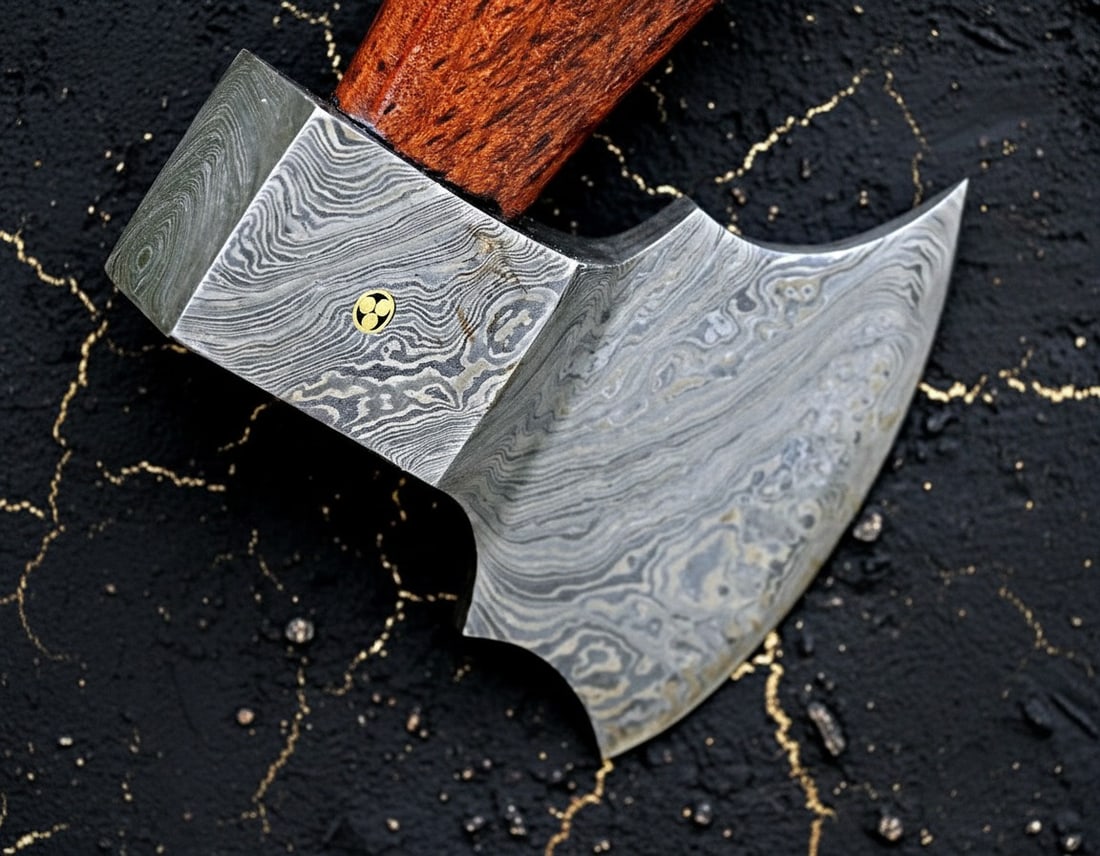 Hand Forged Damascus Steel Viking Axe Custom Throwing Hatchet Tomahawk - 3