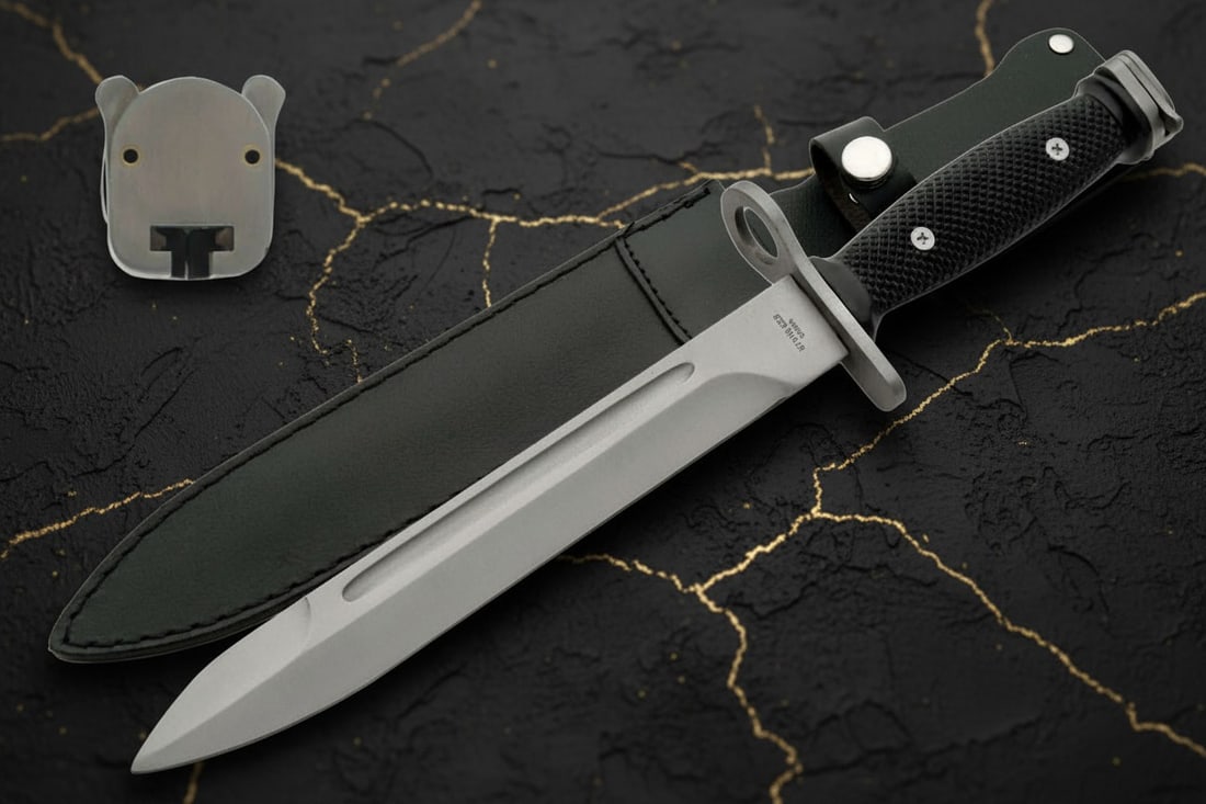 14" Stainless Steel Fixed Blade Bayonet Military Combat Knife with Sheath - 2