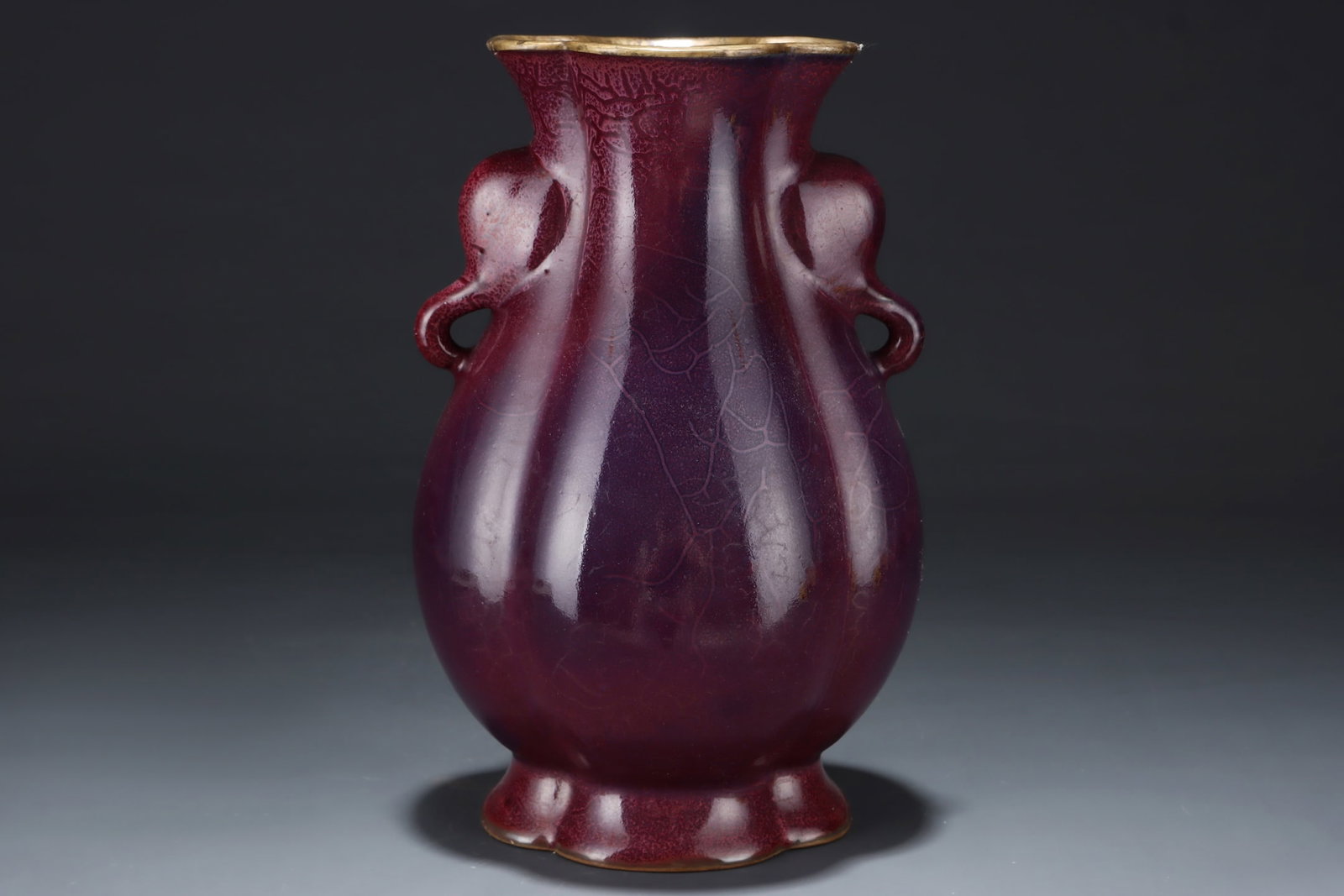 Old Variable Glaze Jun Kiln Porcelain Vase w Box - 3