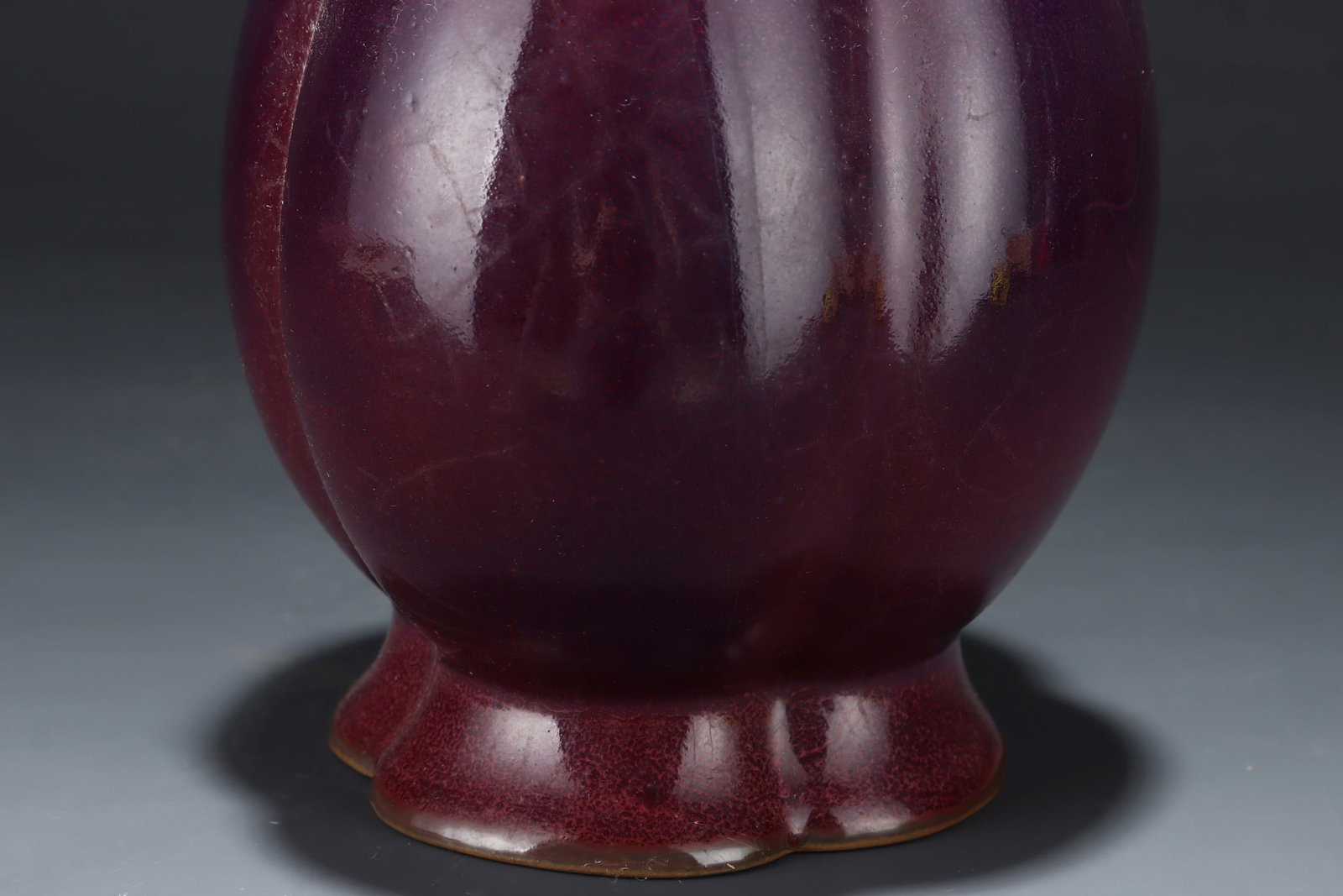 Old Variable Glaze Jun Kiln Porcelain Vase w Box - 5