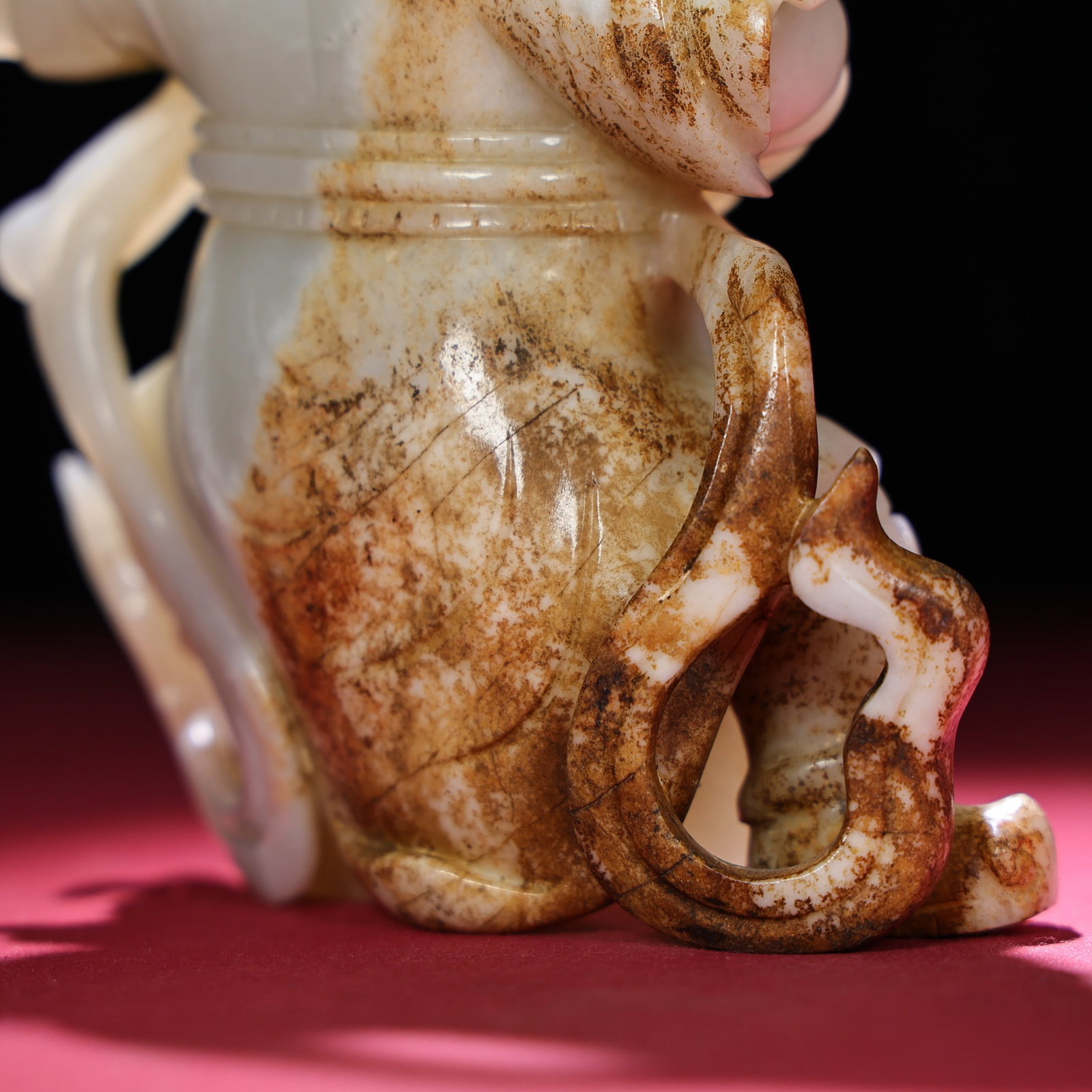 Vintage Hetian Jade Hand Carved Mythology Figure Statue - 6