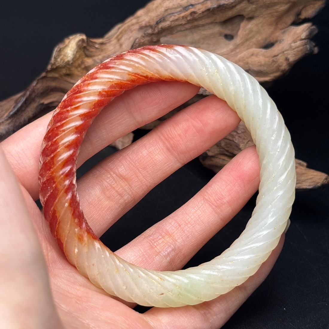 Inside Diameter 56mm Hetian Jade Bracelet - 8