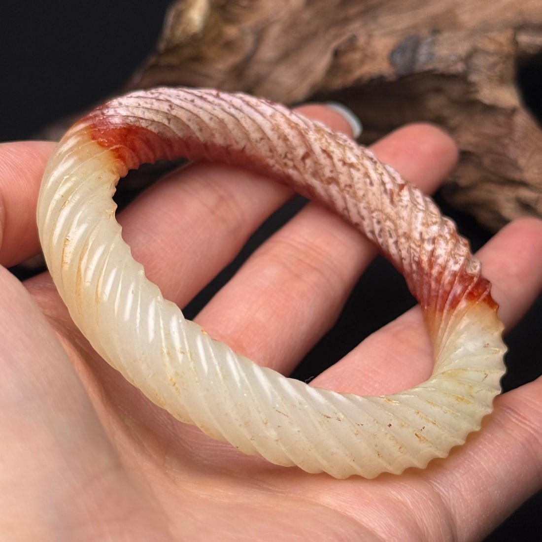 Inside Diameter 56mm Hetian Jade Bracelet - 9