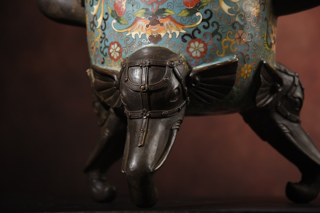 Vintage Bronze Cloisonne Incense Burner - 5