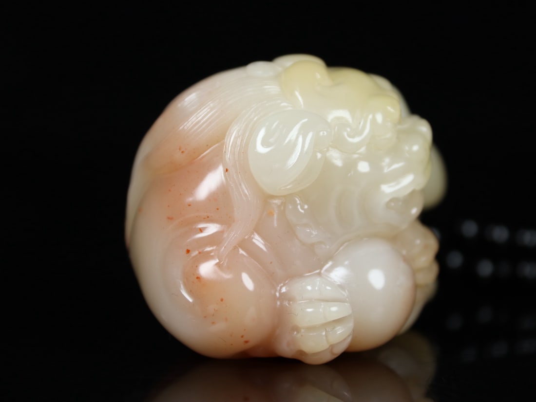 Shoushan Soapstone Hand Carved Lion Pendant - 2
