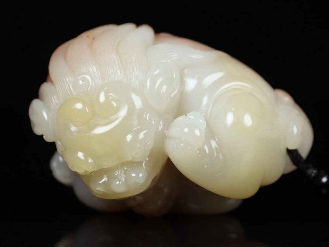 Shoushan Soapstone Hand Carved Lion Pendant - 5