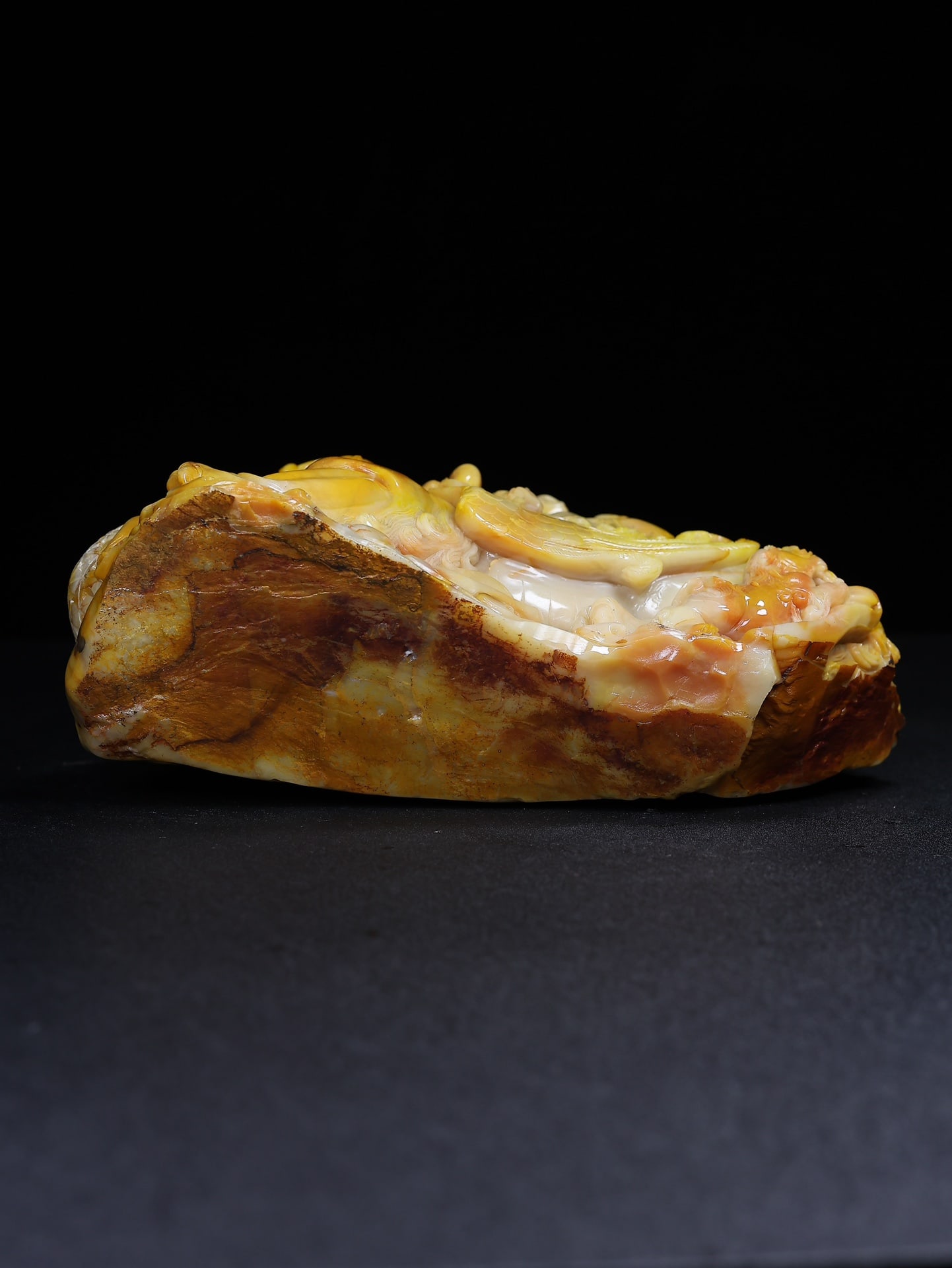 High-quality Shoushan Soapstone Hand-Carved Lucky Beast & Buddhism Arhat Staute - 14