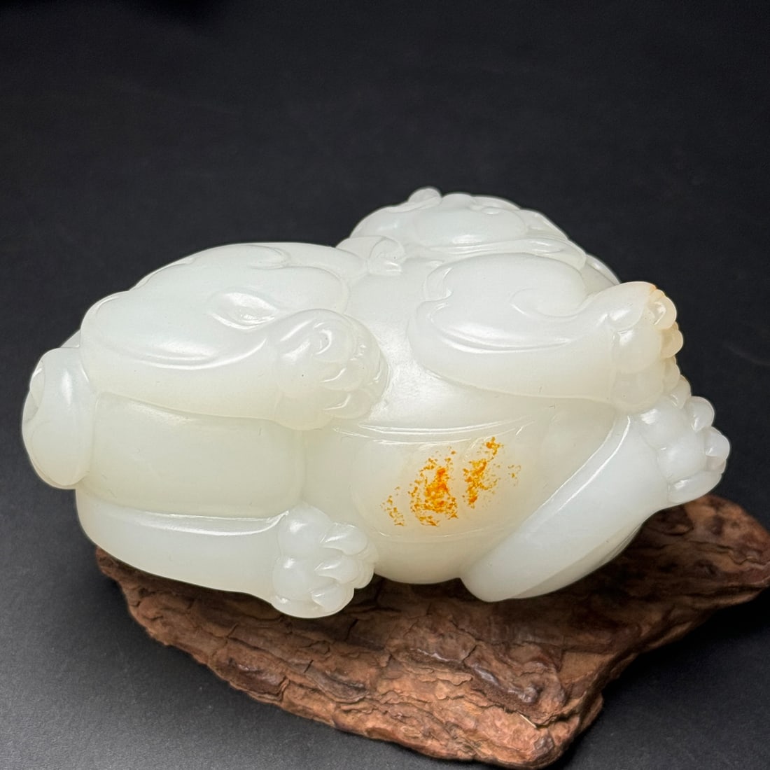 Old Hetian Jade Hand Carved Beast Statue - 7