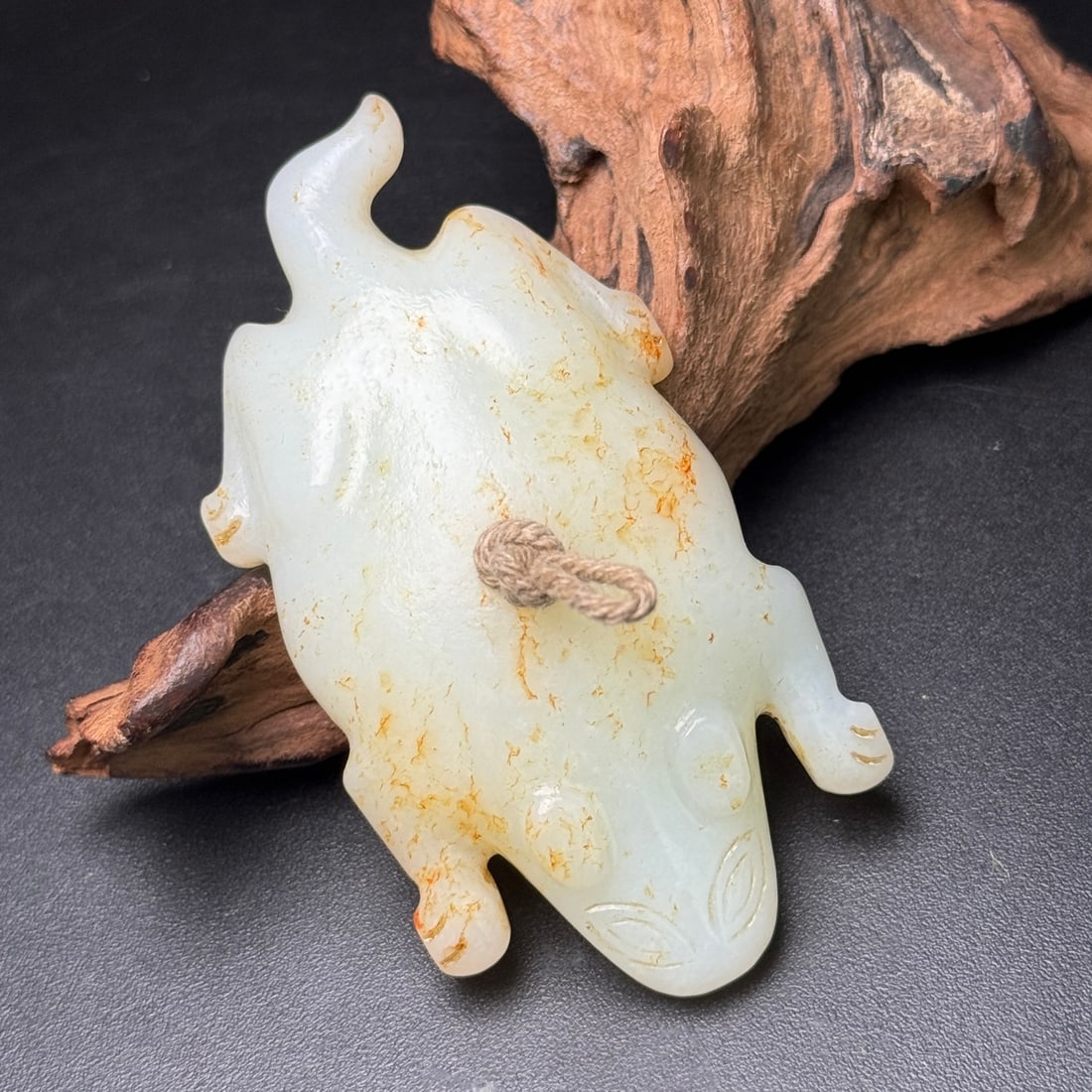 Old Hetian Jade Pendant - Frog - 2