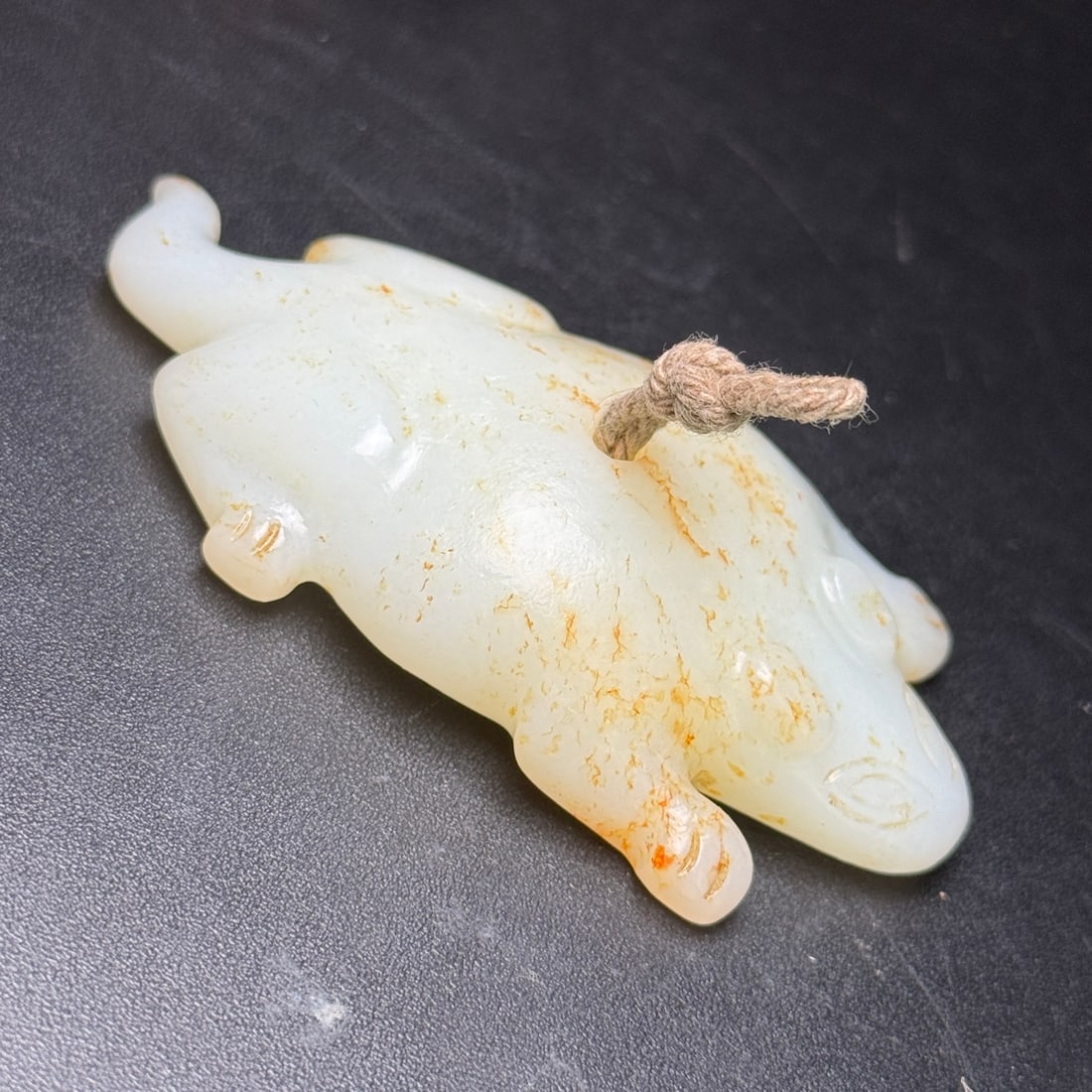 Old Hetian Jade Pendant - Frog - 4