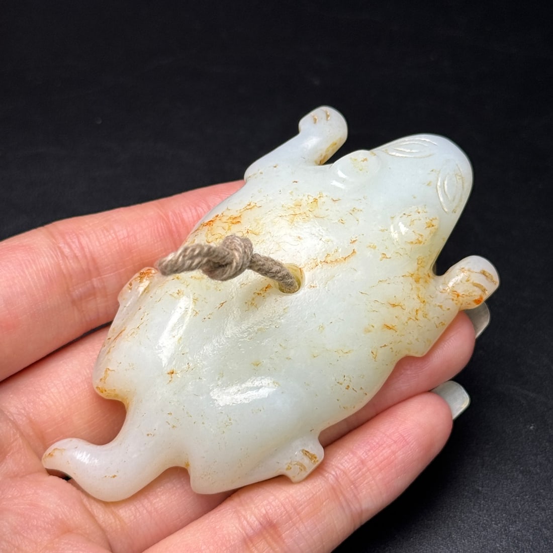 Old Hetian Jade Pendant - Frog - 8
