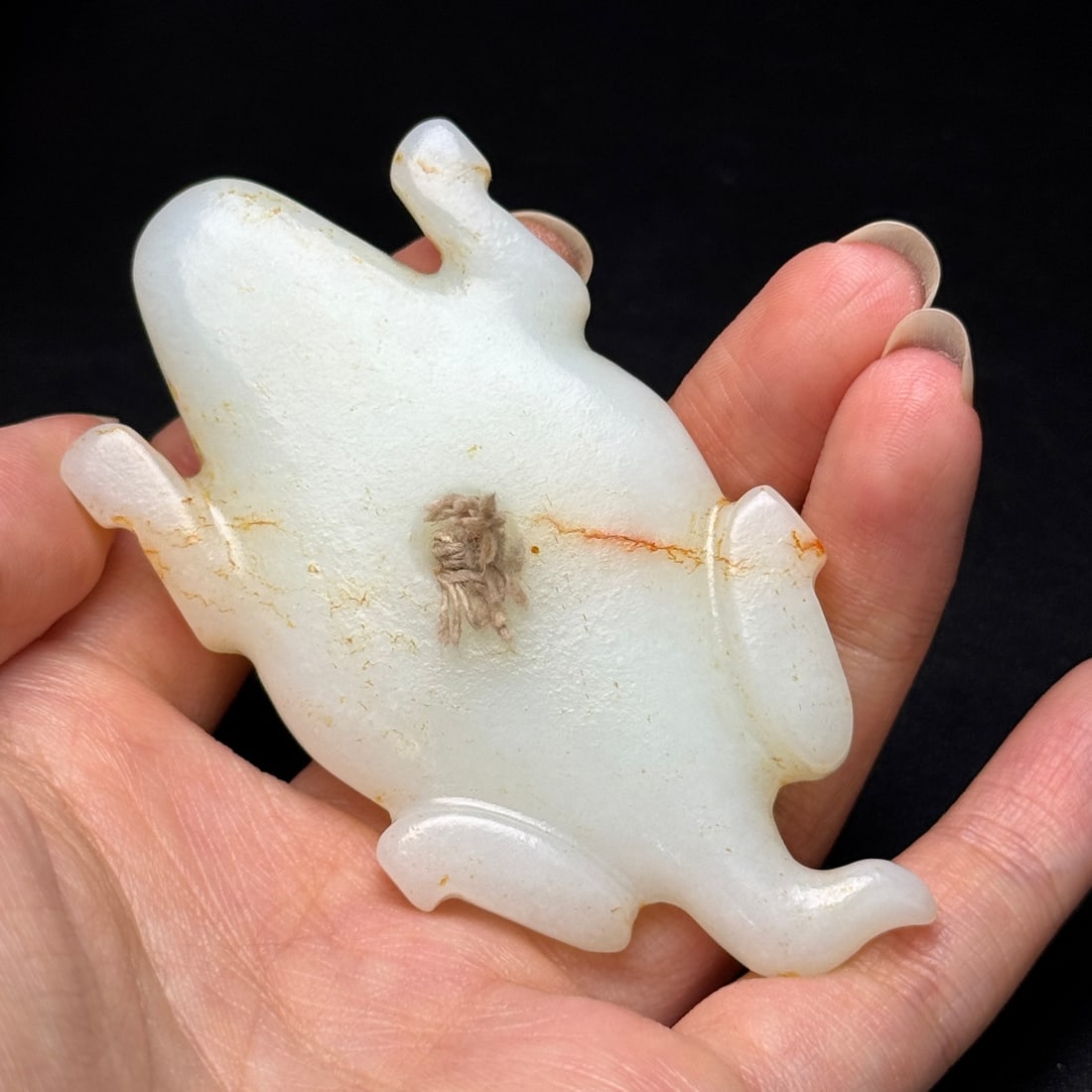 Old Hetian Jade Pendant - Frog - 9