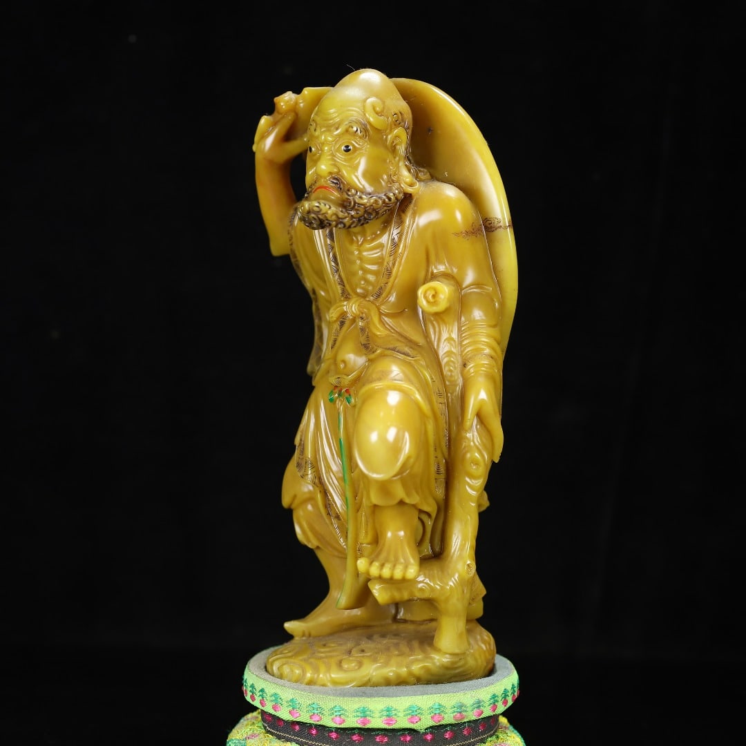 Vintage Tianhuang Shoushan Soapstone Hand-Carved Statue - Tie Guai Li - 7