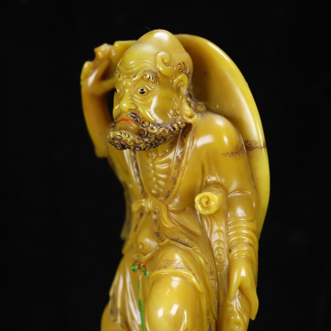 Vintage Tianhuang Shoushan Soapstone Hand-Carved Statue - Tie Guai Li - 8