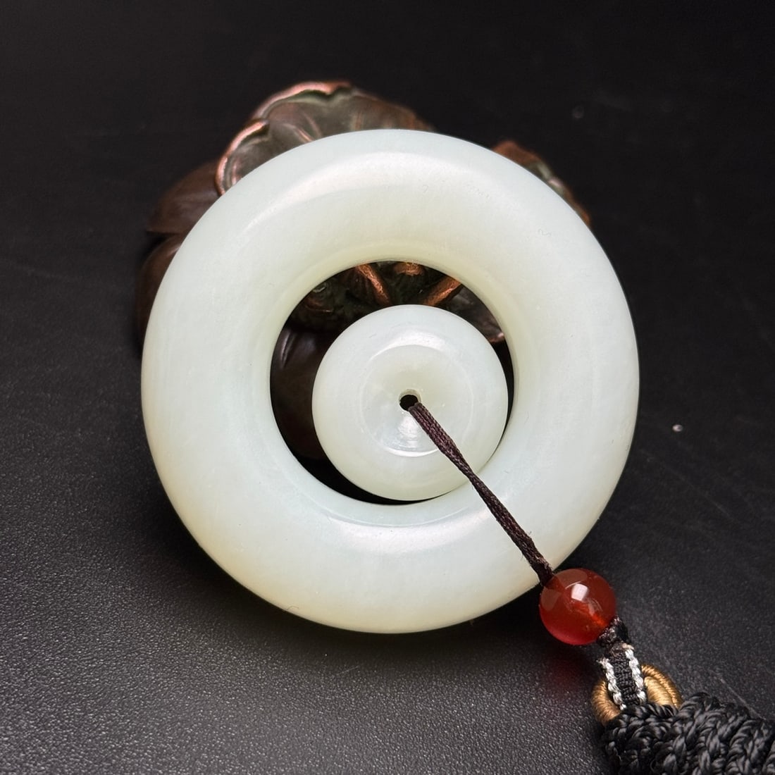 White Hetian Jade Lucky Pendant - 2