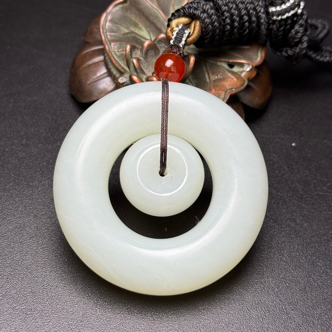 White Hetian Jade Lucky Pendant - 3