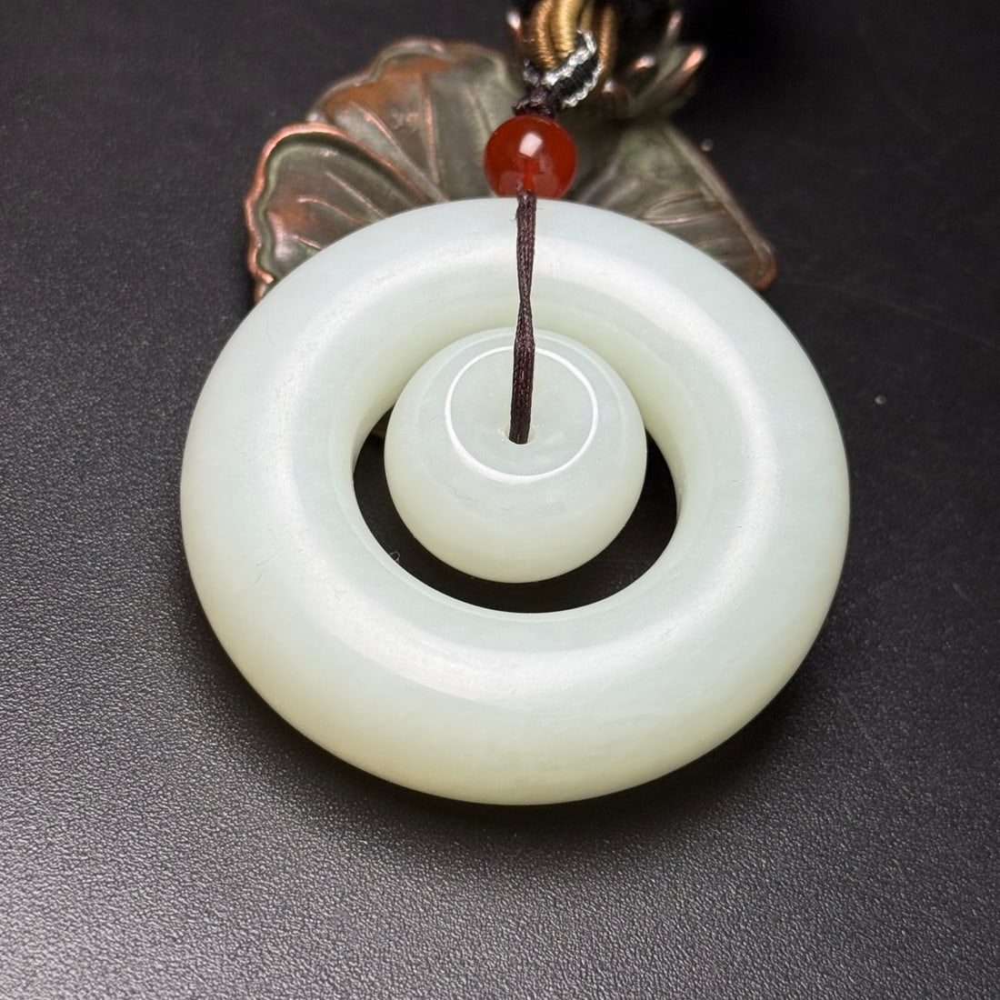 White Hetian Jade Lucky Pendant - 7