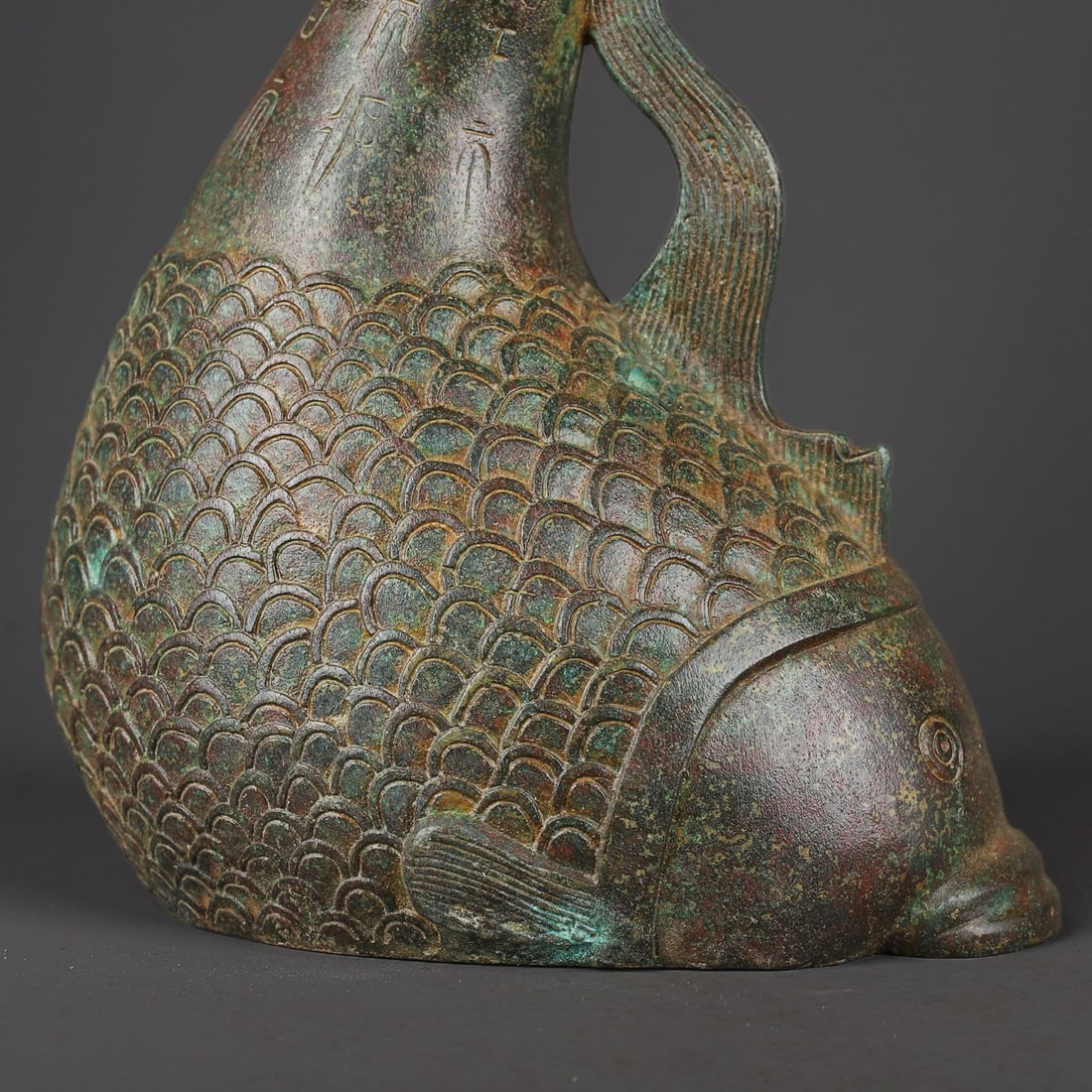 Vintage Bronze Fish Shape Vase - 3