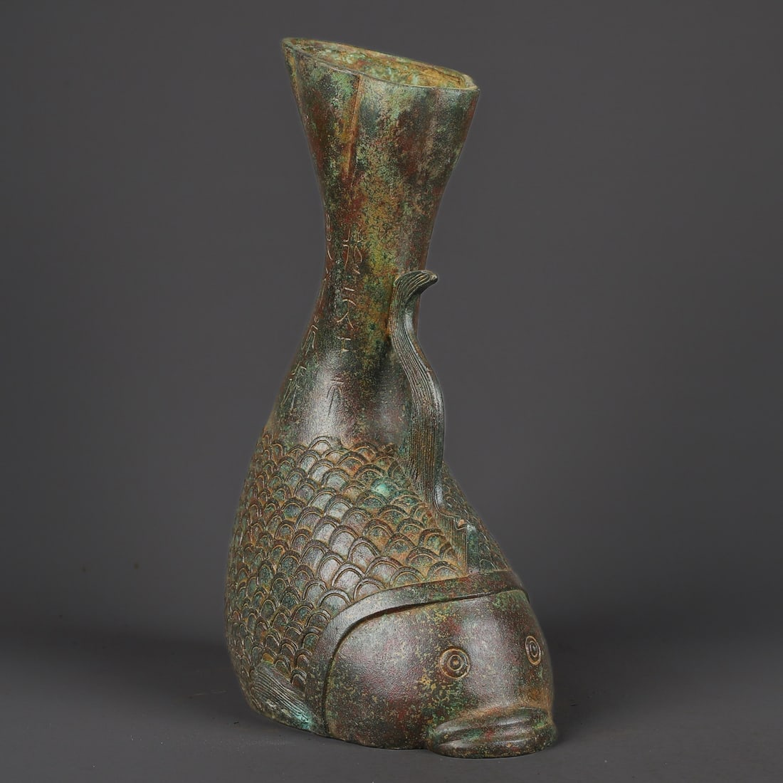 Vintage Bronze Fish Shape Vase - 4