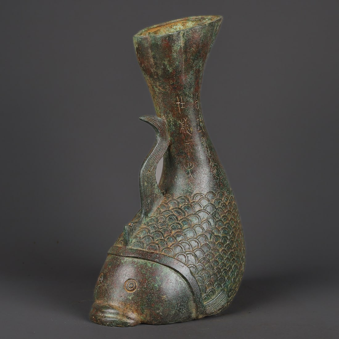Vintage Bronze Fish Shape Vase - 6