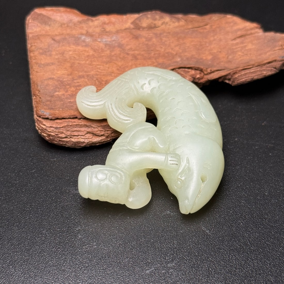 Vintage Hetian Jade Pendant - Fish - 4