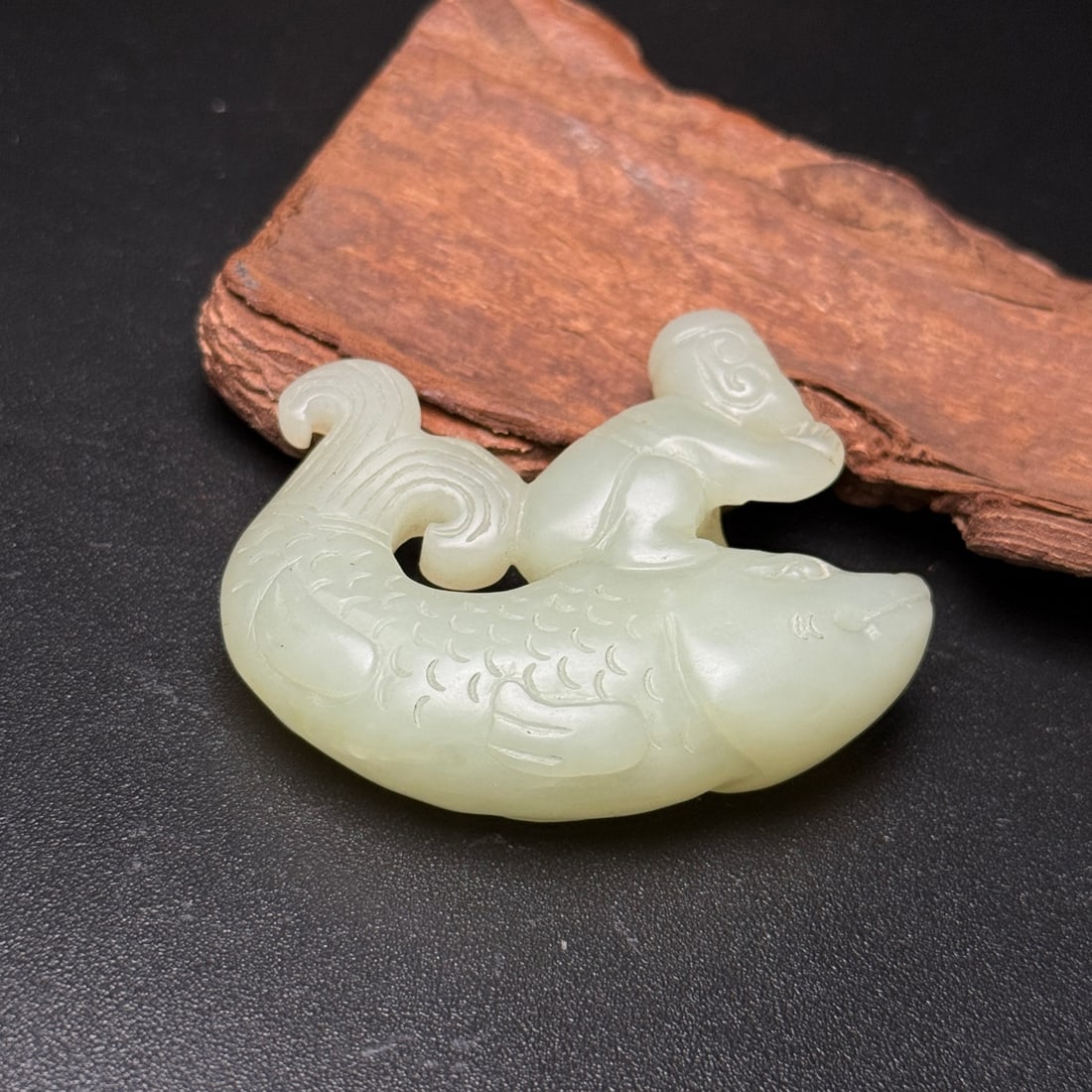 Vintage Hetian Jade Pendant - Fish - 6