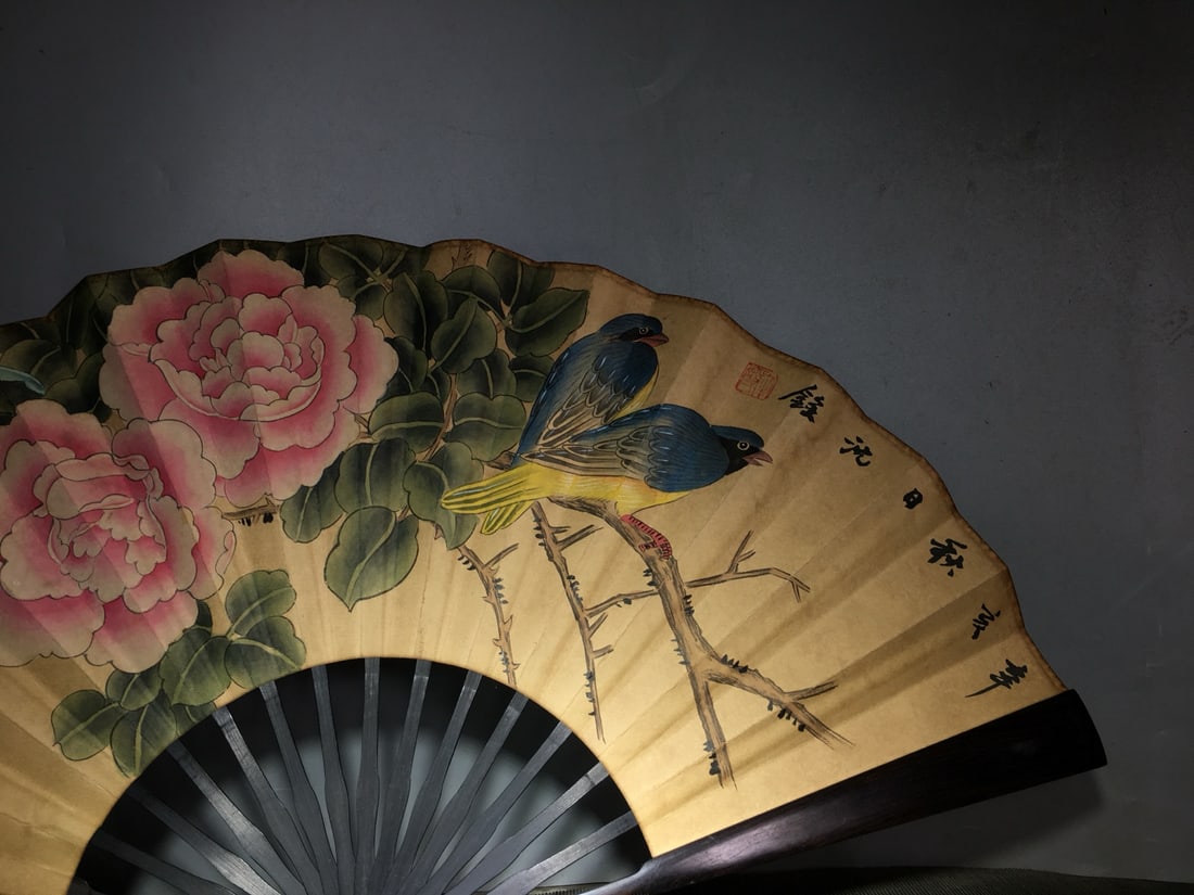 Watercolour On Xuan Paper Flower Bird Painting Fan - 2