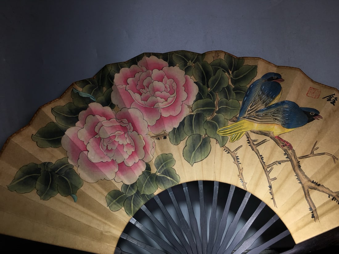 Watercolour On Xuan Paper Flower Bird Painting Fan - 3