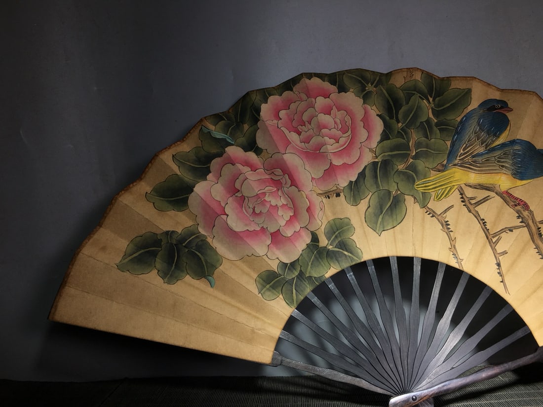 Watercolour On Xuan Paper Flower Bird Painting Fan - 4