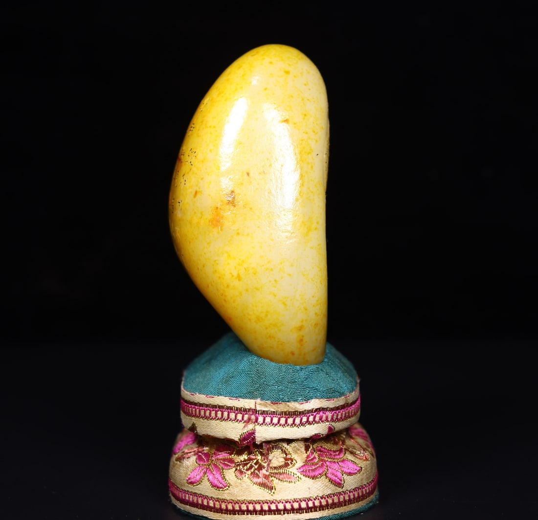 Old Hetian Jade Original Stone Statue w Box - 7