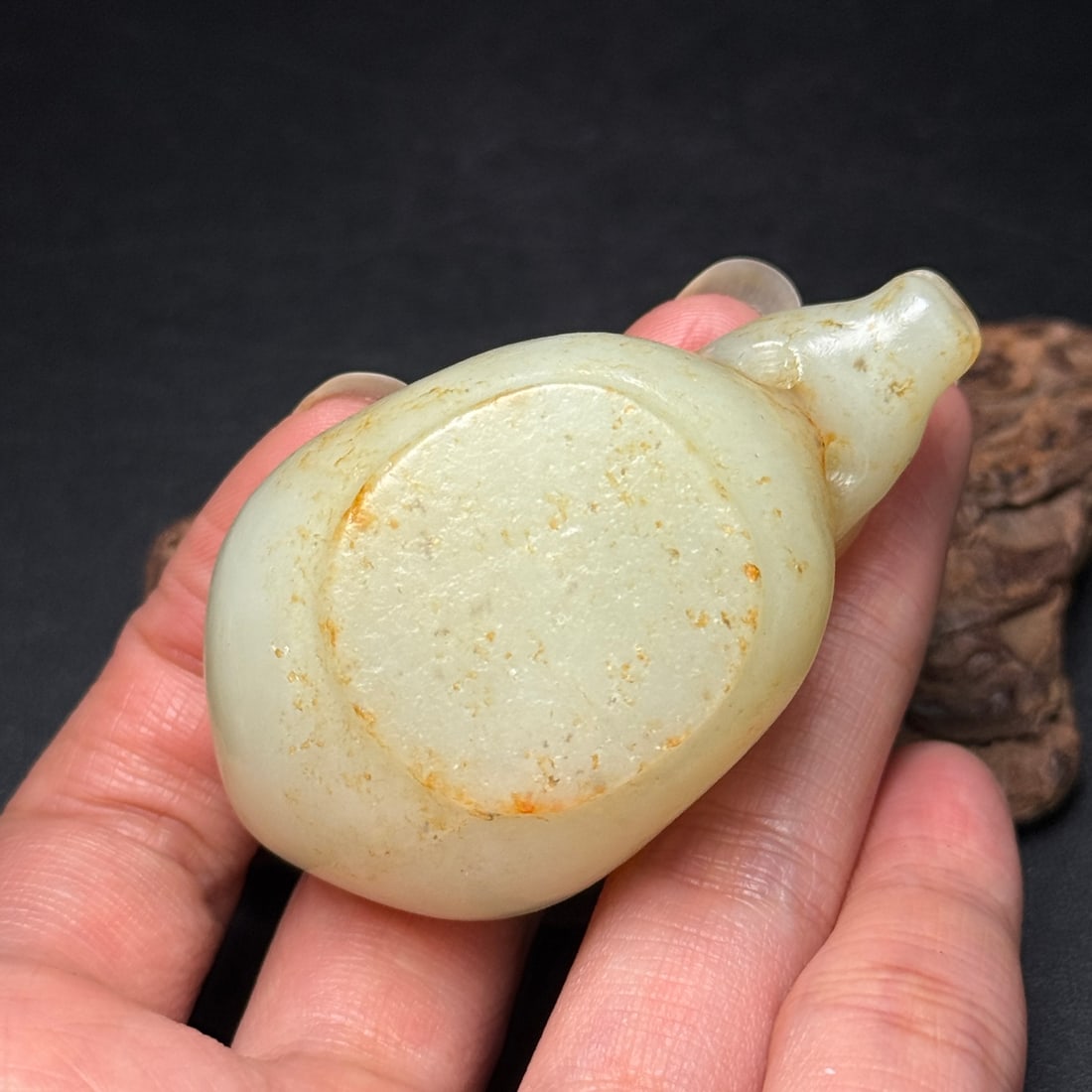 Old Hetian Jade Ox Brush Washer - 9