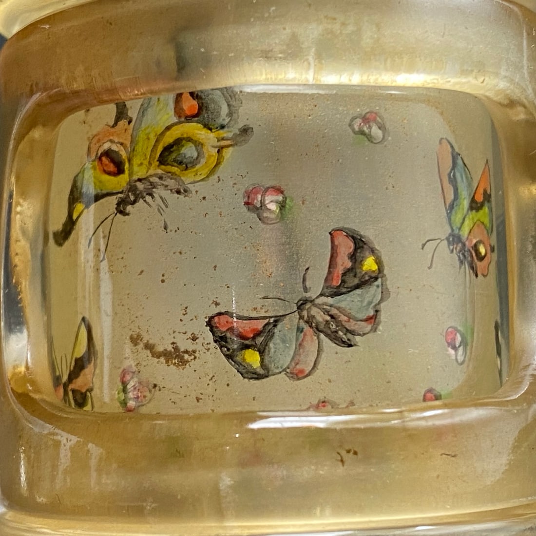 Old Peking Glass Inside Painting Butterfly Snuff Bottle - 6