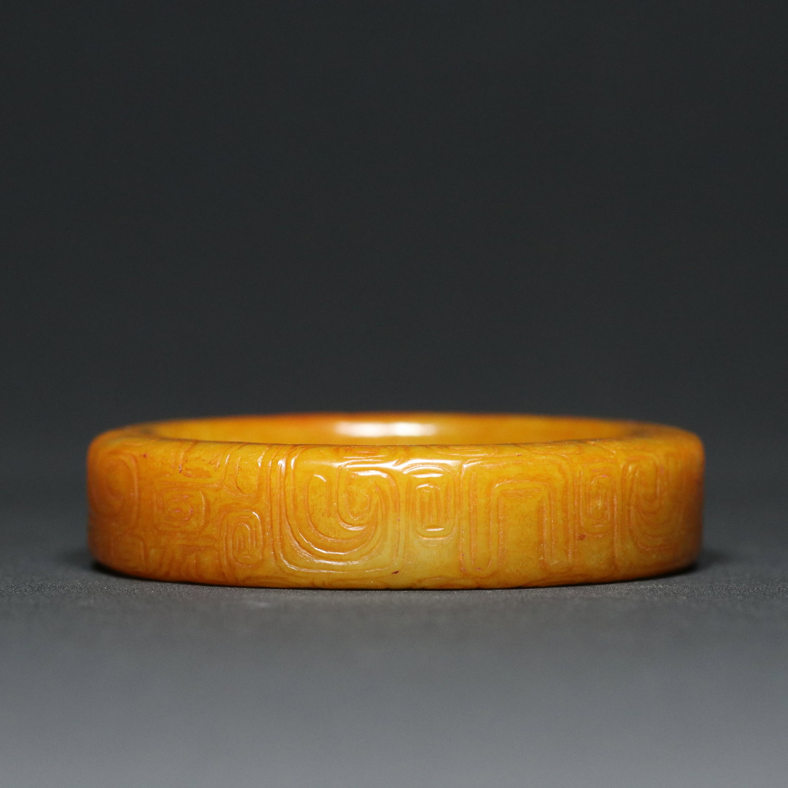 Inside Diameter 59mm Hetian Jade Dragon Phoenix Bracelet Bangle - 5