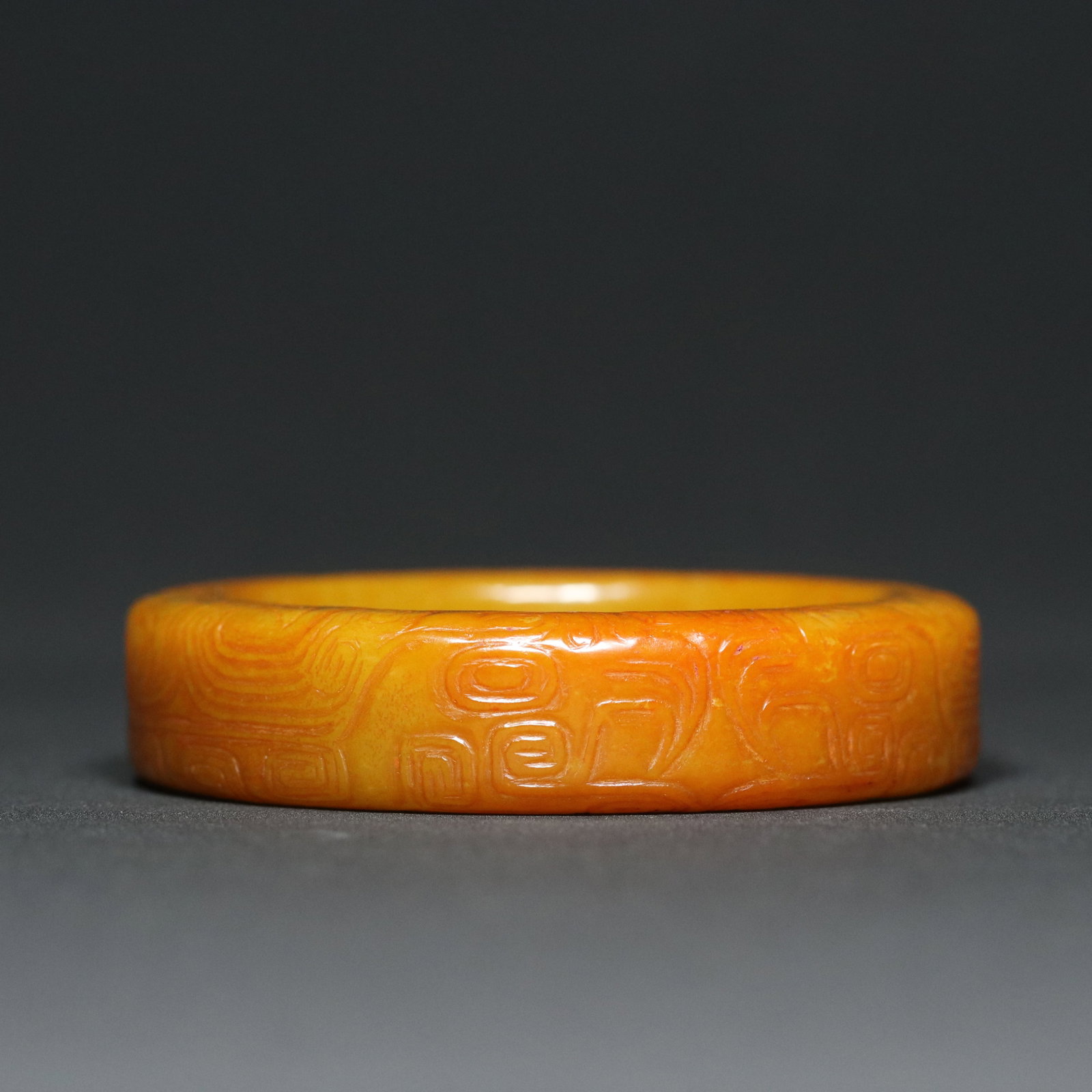 Inside Diameter 59mm Hetian Jade Dragon Phoenix Bracelet Bangle - 7