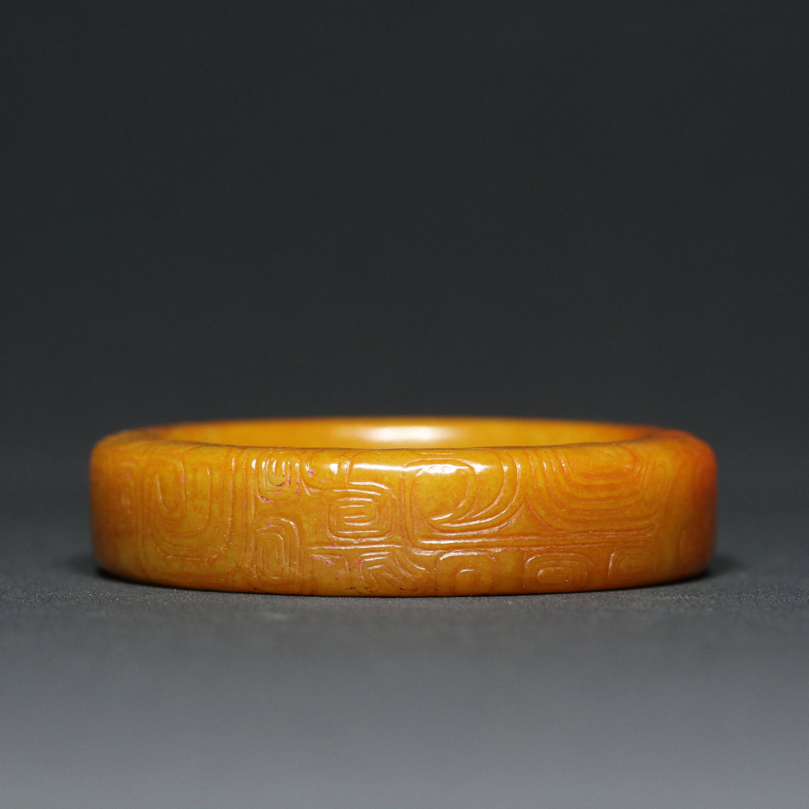 Inside Diameter 59mm Hetian Jade Dragon Phoenix Bracelet Bangle - 8