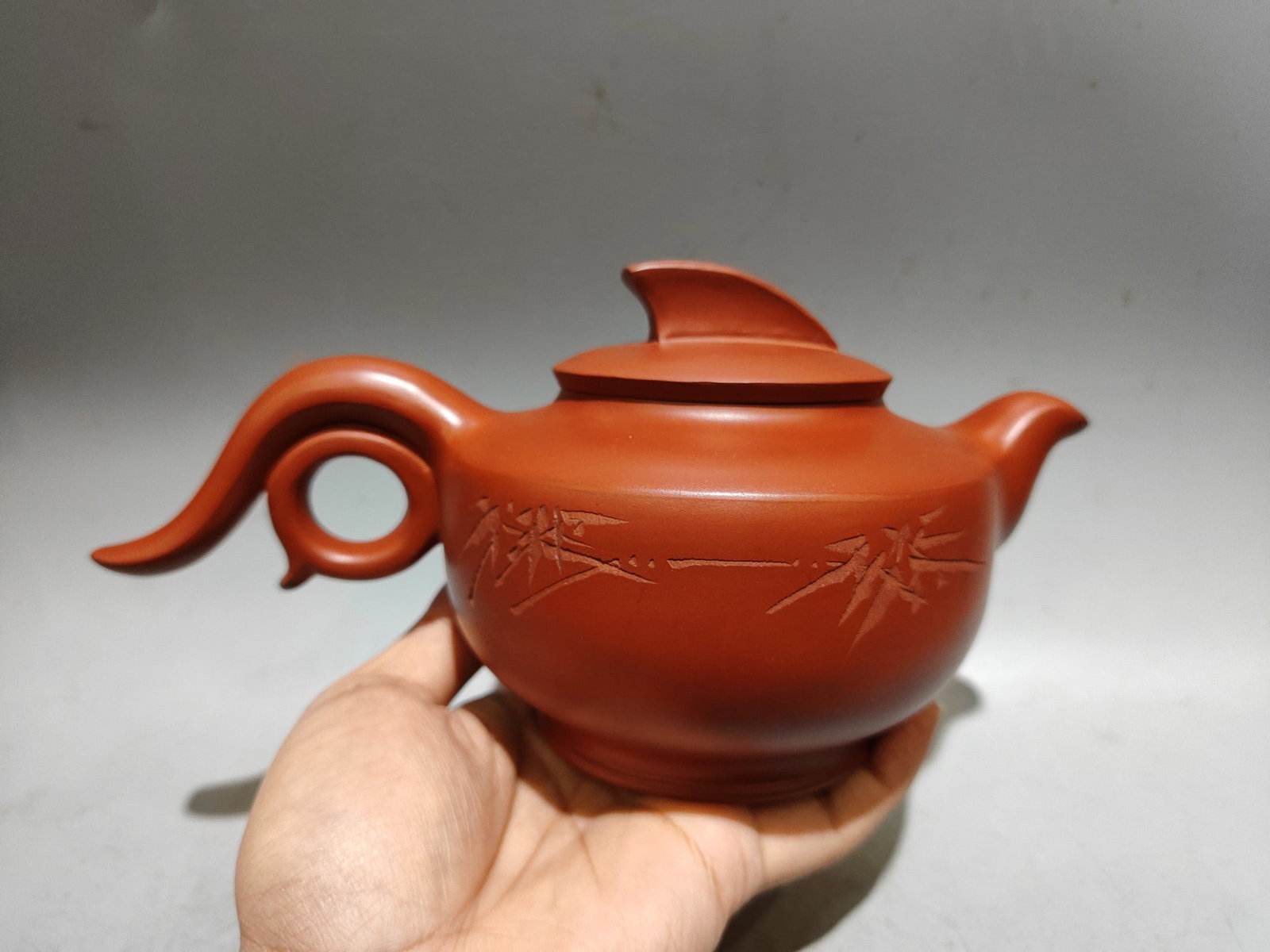 Yixing Zisha Clay Teapot w Artist Signed - 4