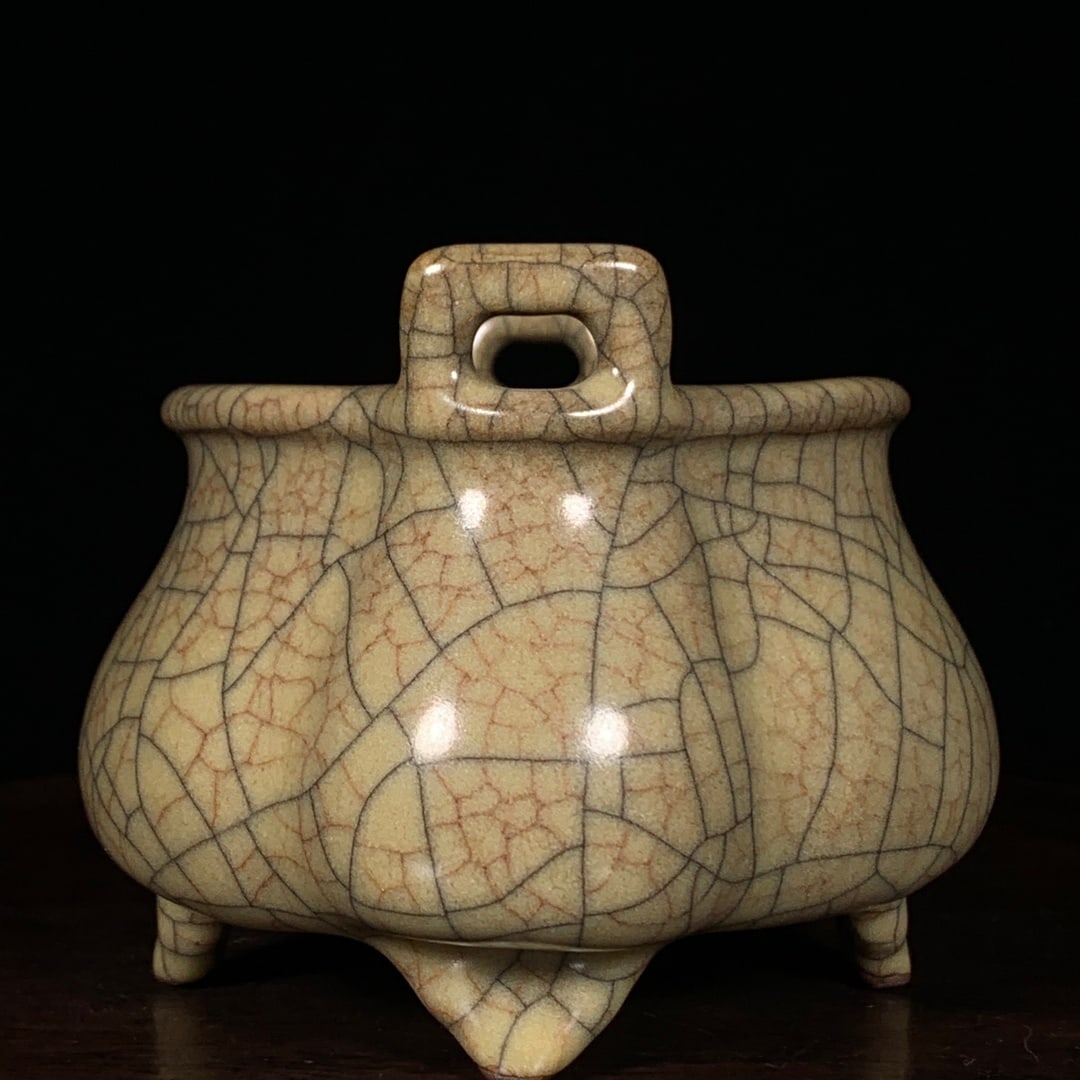 Ge Kiln Double Ear Porcelain Incense Burner - 2