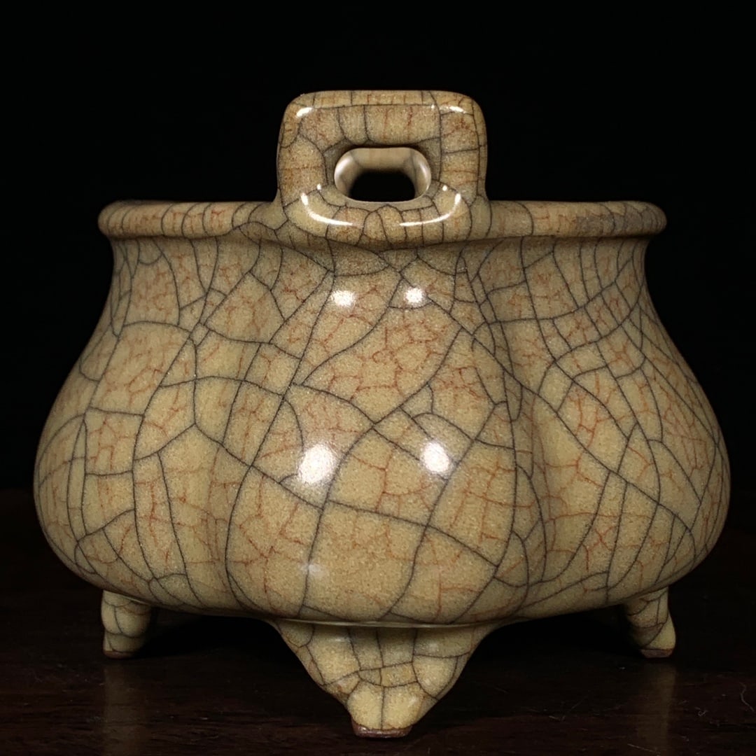 Ge Kiln Double Ear Porcelain Incense Burner - 4