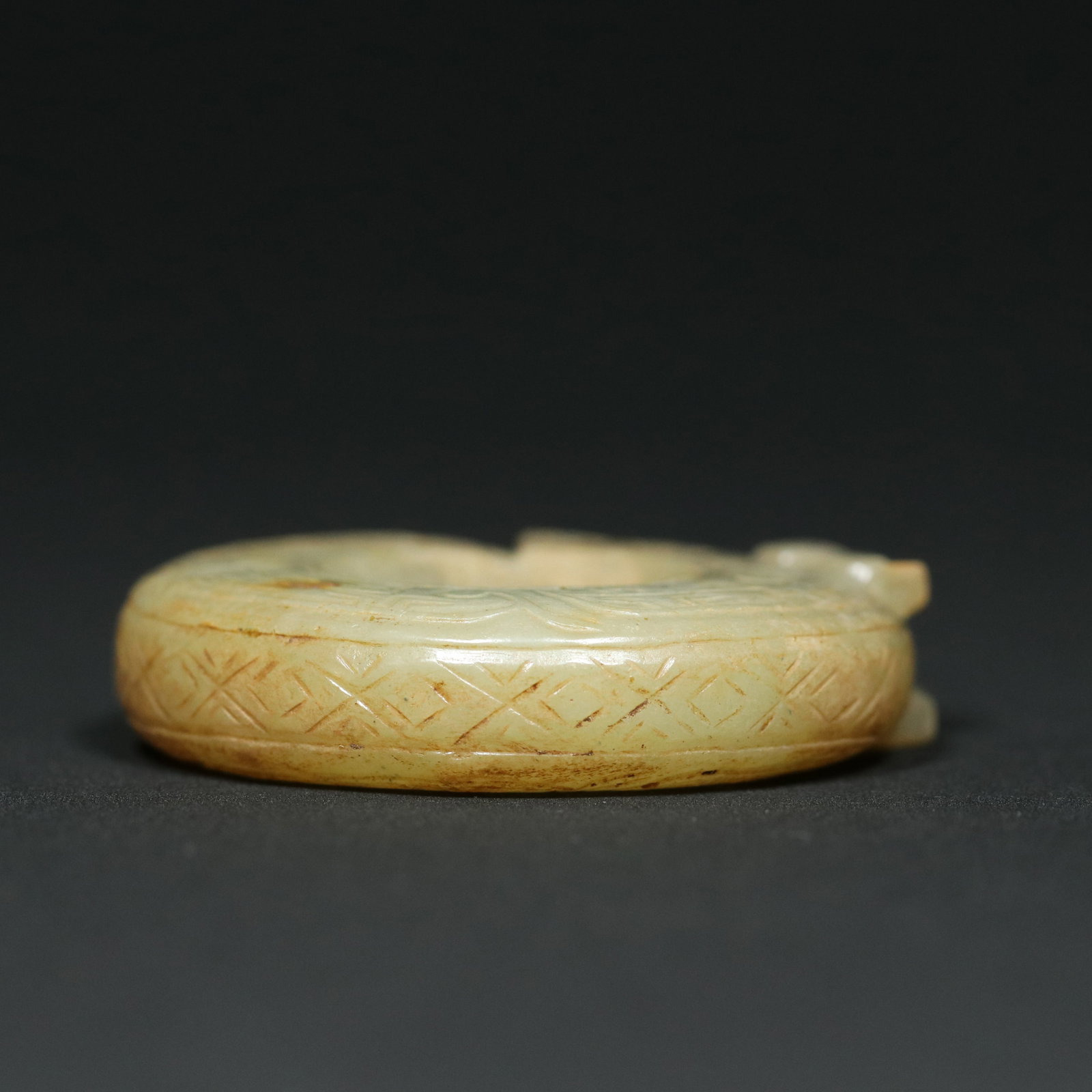 Old Hetian Jade Dragon Pendant - 3